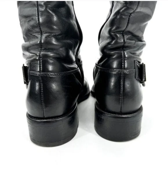 *Paul Green* Black Leather Tall Riding Moto Boots *Austrian-crafted* - Picture 6 of 13